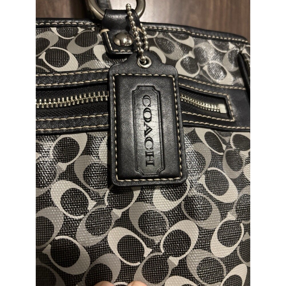 Coach Chelsea Gray & Black Opt Art XL Weekender/Diaper Bag Carryall Tote - Picture 3 of 16